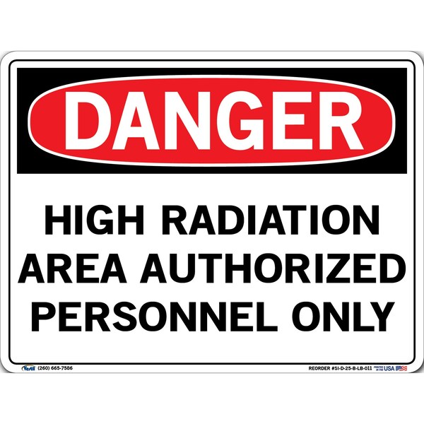 Vinyl Label Sign, 9-1/2" H, 12-1/2" W, Vinyl Label, Rectangle, SI-D-25-B-LB-011